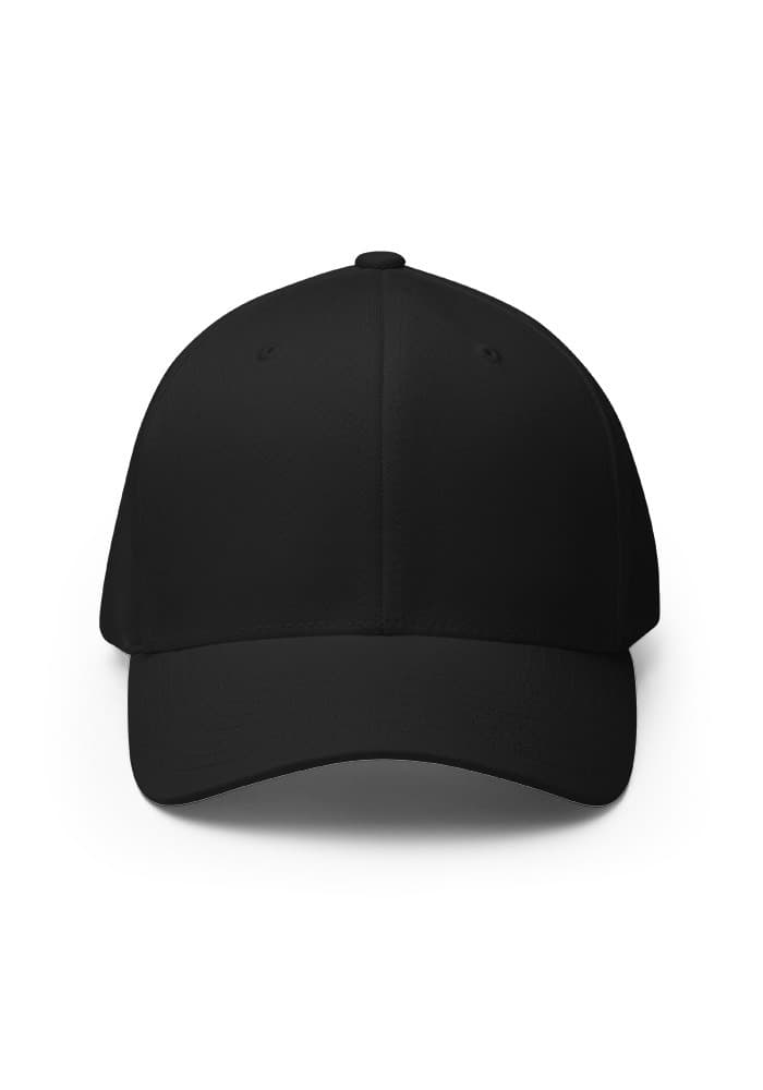 Closed-Back Structured Cap | Flexfit 6277 – Black