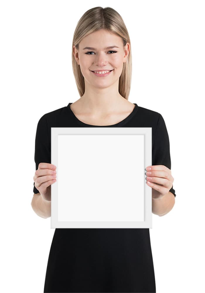 Premium Luster Photo Paper Framed Poster (in) – White
