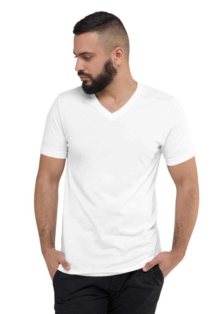 Unisex V-Neck Tee | Bella + Canvas 3005 – White
