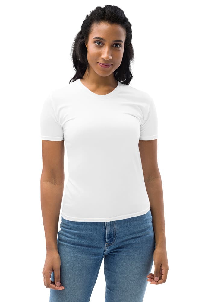 All-Over Print Women's Crew Neck T-Shirt – White
