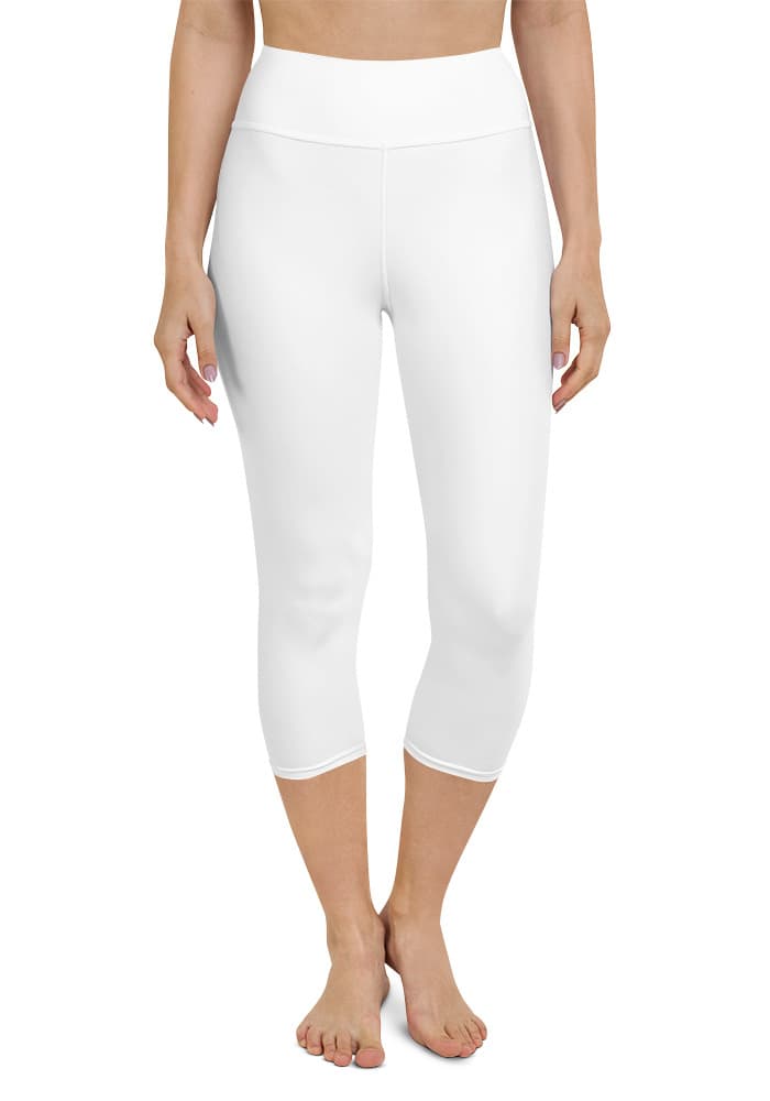 All-Over Print Yoga Capri Leggings – White