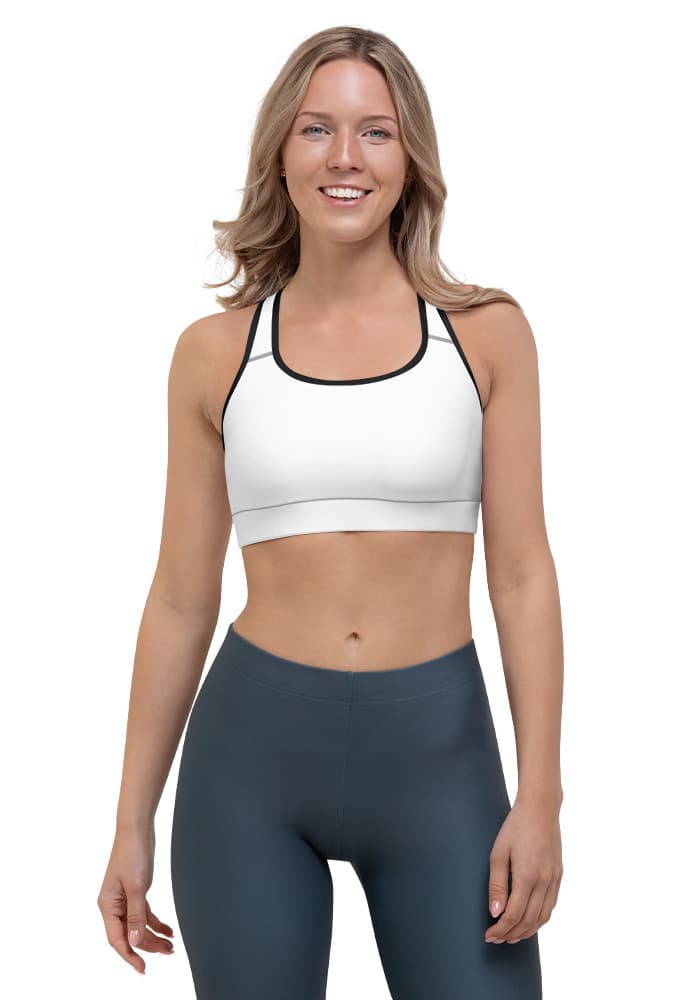 All-Over Print Sports Bra – Black