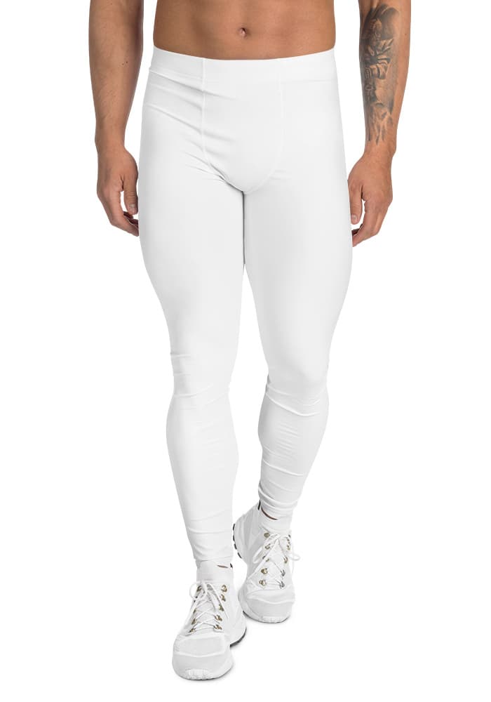 All-Over Print Men's Leggings – White