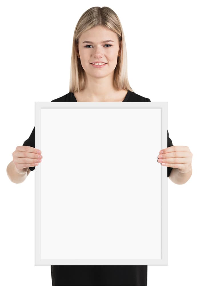 Enhanced Matte Paper Framed Poster (cm) – White
