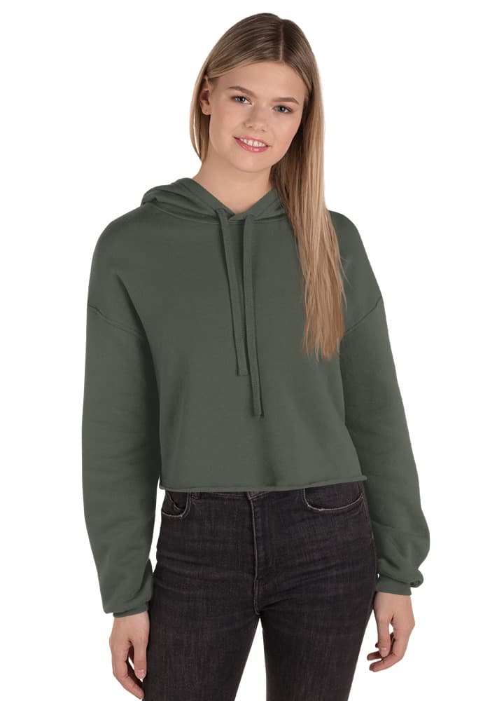 Women's Cropped Hoodie | Bella + Canvas 7502 – Military Green