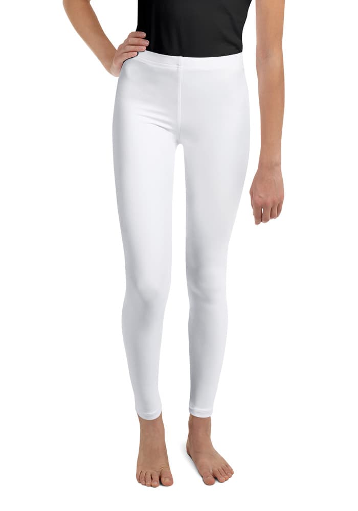 All-Over Print Youth Leggings – White