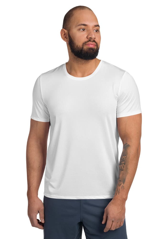 All-Over Print Men's Athletic T-Shirt – White