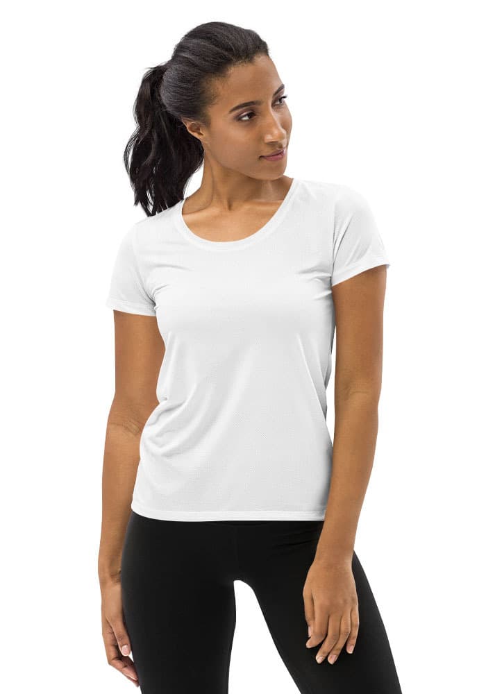 All-Over Print Women's Athletic T-Shirt – White