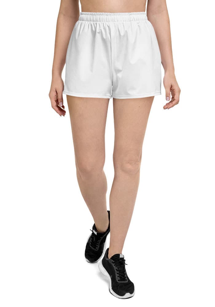 All-Over Print Unisex Athletic Shorts – White