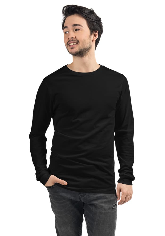 Unisex Long Sleeve Tee | Bella + Canvas 3501 – Black