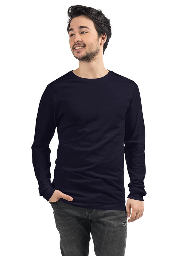 Unisex Long Sleeve Tee | Bella + Canvas 3501 – Navy