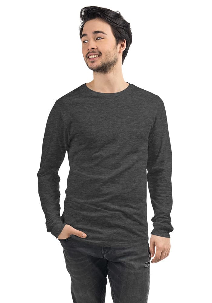 Unisex Long Sleeve Tee | Bella + Canvas 3501 – Dark Grey Heather