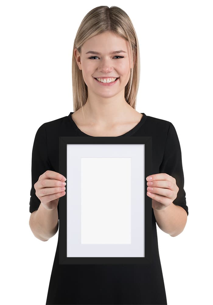 Matte Paper Framed Poster With Mat (cm) – Black