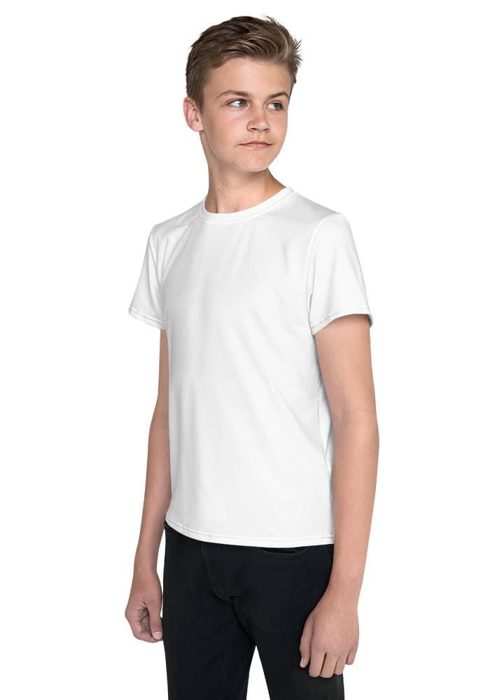 All-Over Print Youth Crew Neck T-shirt – White