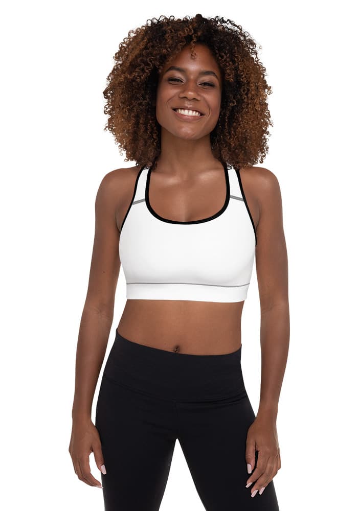 All-Over Print Padded Sports Bra – Black