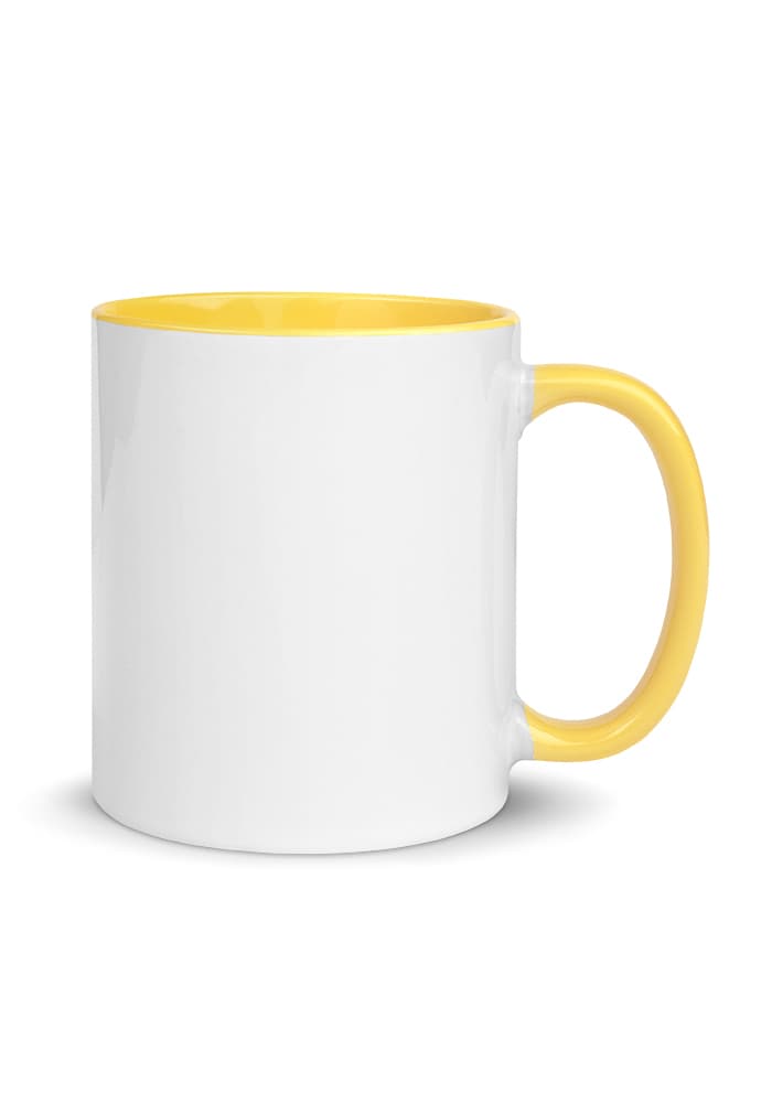 White Ceramic Mug with Color Inside – Yellow