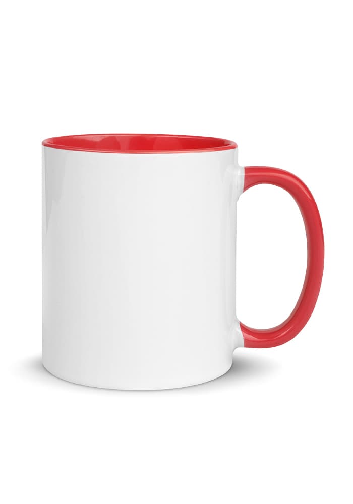 White Ceramic Mug with Color Inside – Red
