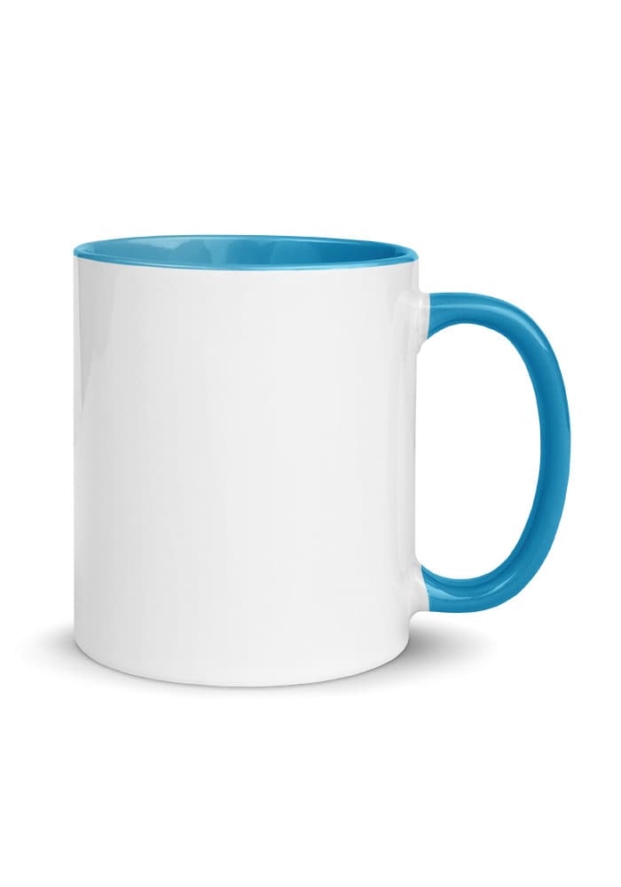 White Ceramic Mug with Color Inside – Blue