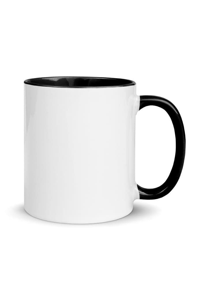 White Ceramic Mug with Color Inside – Black