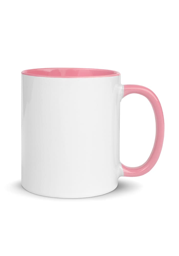 White Ceramic Mug with Color Inside – Pink