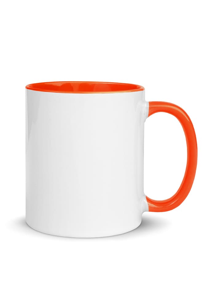 White Ceramic Mug with Color Inside – Orange