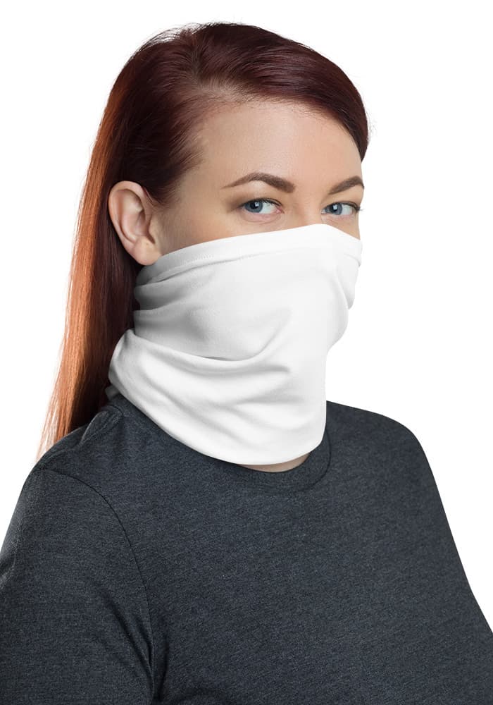 All-Over Print Neck Gaiter – White