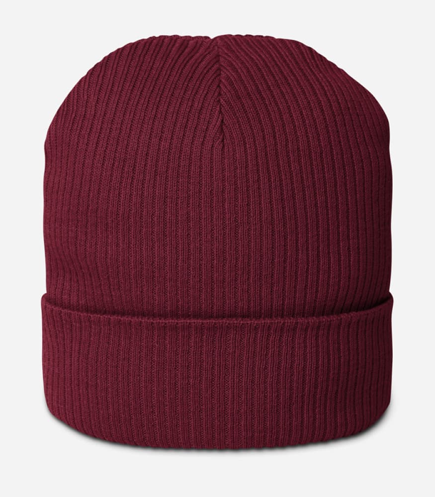 Organic Ribbed Beanie | Atlantis – Burgundy