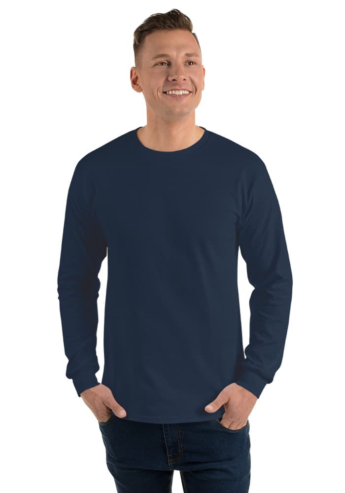 Unisex Long Sleeve Shirt | Gildan 2400 – Navy