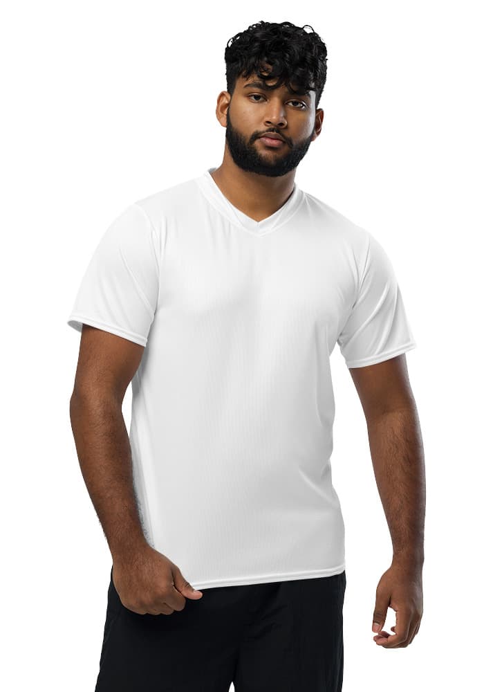 All-Over Print Recycled Unisex Sports Jersey – White