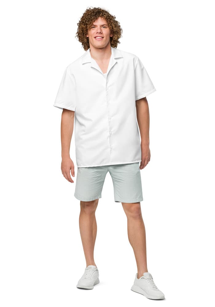 All-Over Print Unisex Button Shirt – White