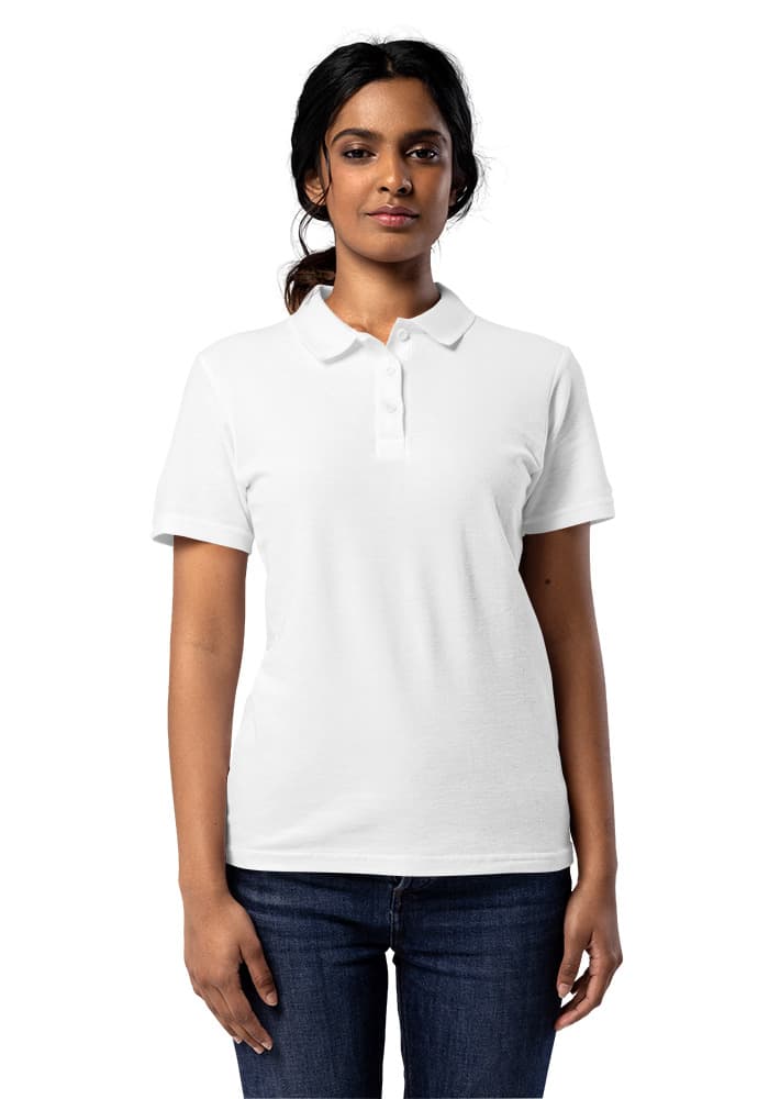 Women's Pique Polo Shirt | Gildan 64800L – White