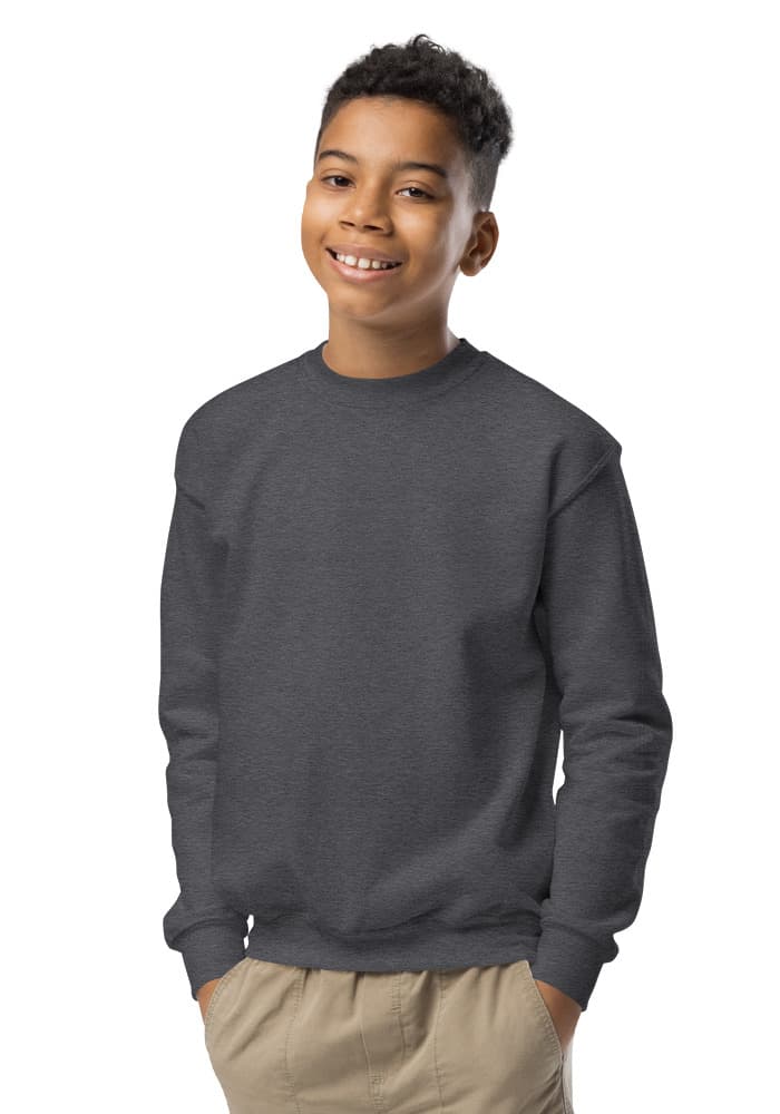 Youth Crew Neck Sweatshirt | Gildan 18000B – Dark Heather