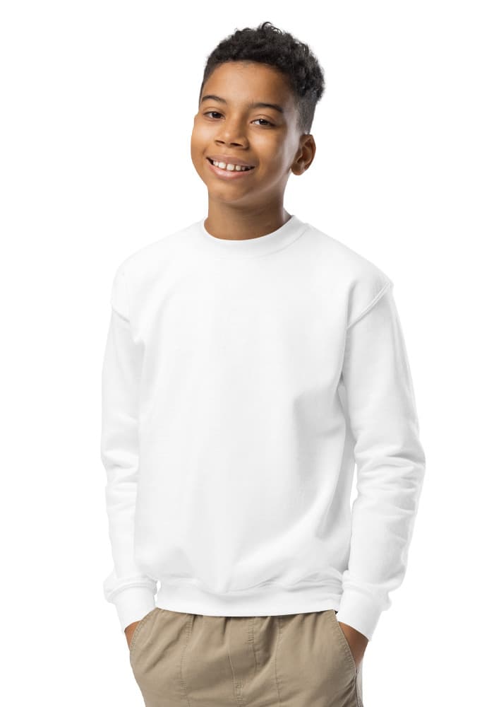 Youth Crew Neck Sweatshirt | Gildan 18000B – White