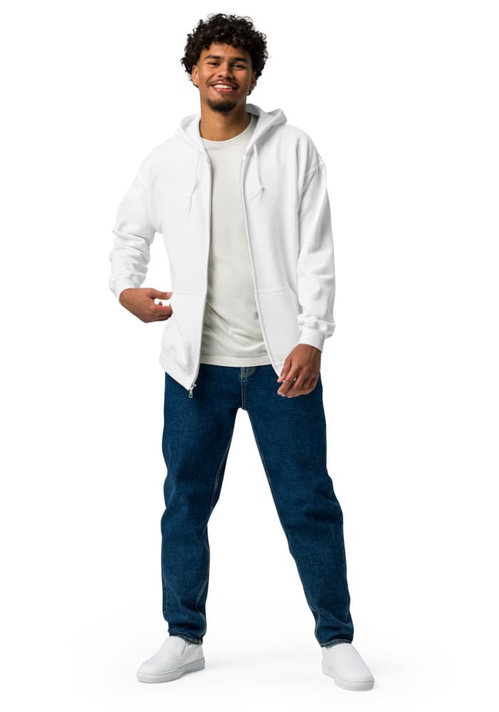 Unisex Heavy Blend Zip Hoodie | Gildan 18600 – White