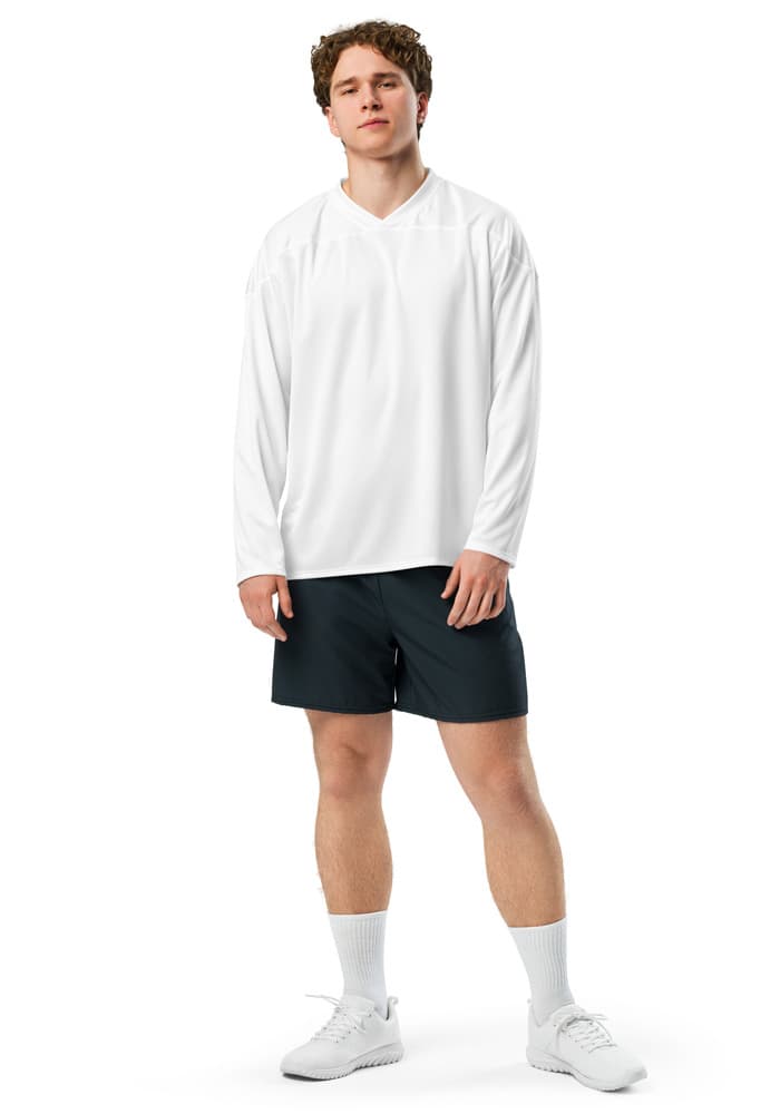 All-Over Print Recycled Hockey Fan Jersey – White