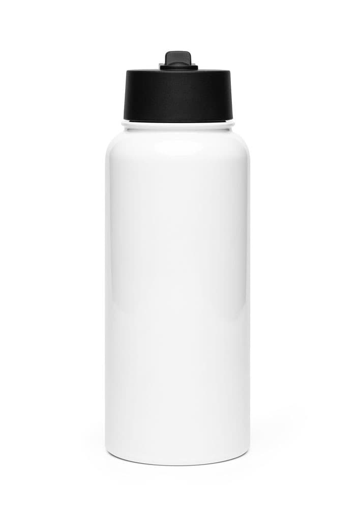 Stainless Steel Water Bottle with a Straw Lid – White