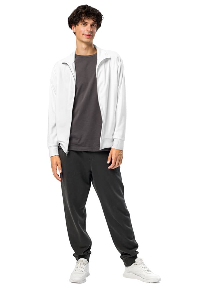 All-Over Print Recycled Unisex Track Jacket – White