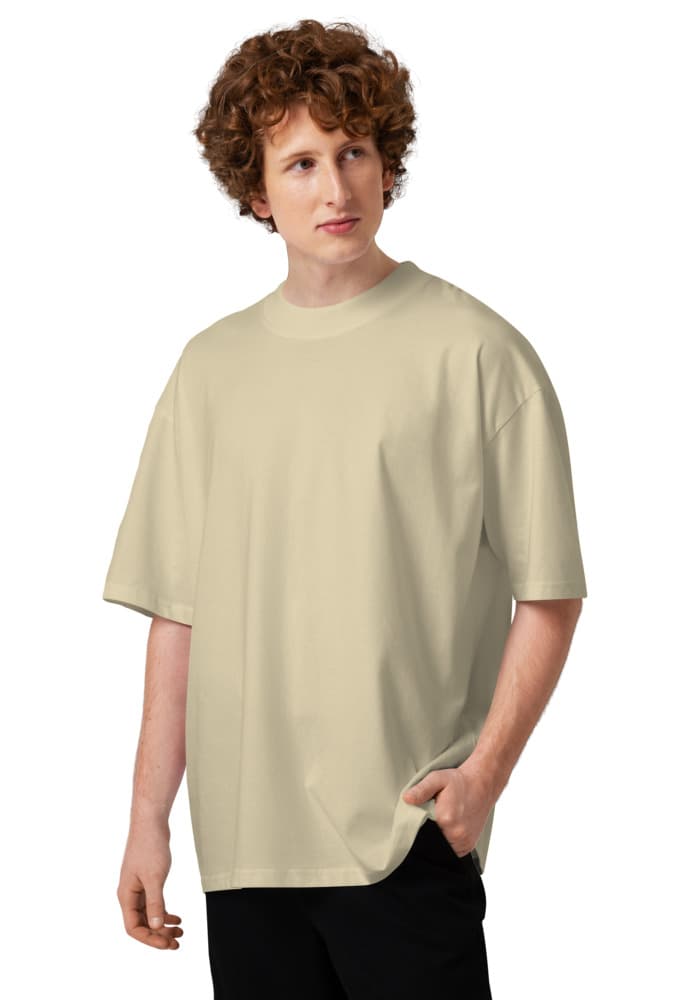 Unisex Organic Oversized High Neck Blaster 2.0 T-Shirt | Stanley/Stella SATU020 – Stone
