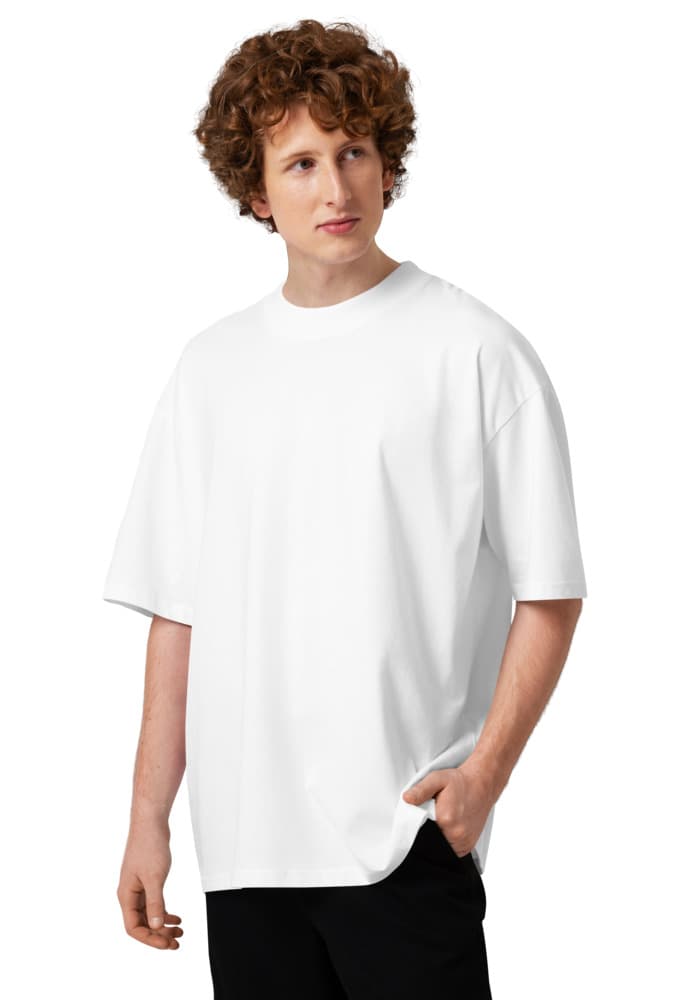 Unisex Organic Oversized High Neck Blaster 2.0 T-Shirt | Stanley/Stella SATU020 – White