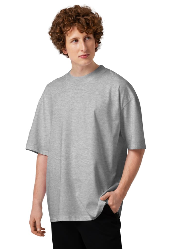 Unisex Organic Oversized High Neck Blaster 2.0 T-Shirt | Stanley/Stella SATU020 – Heather Grey