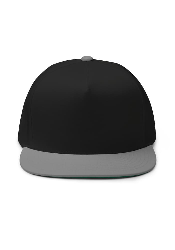 Flat Bill Cap | Yupoong 6007 – Black/ Grey