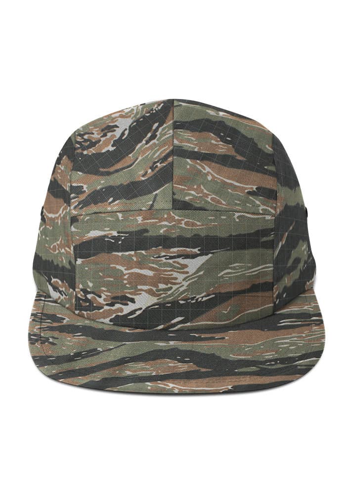 5 Panel Cap | Yupoong 7005 – Green Tiger Camo
