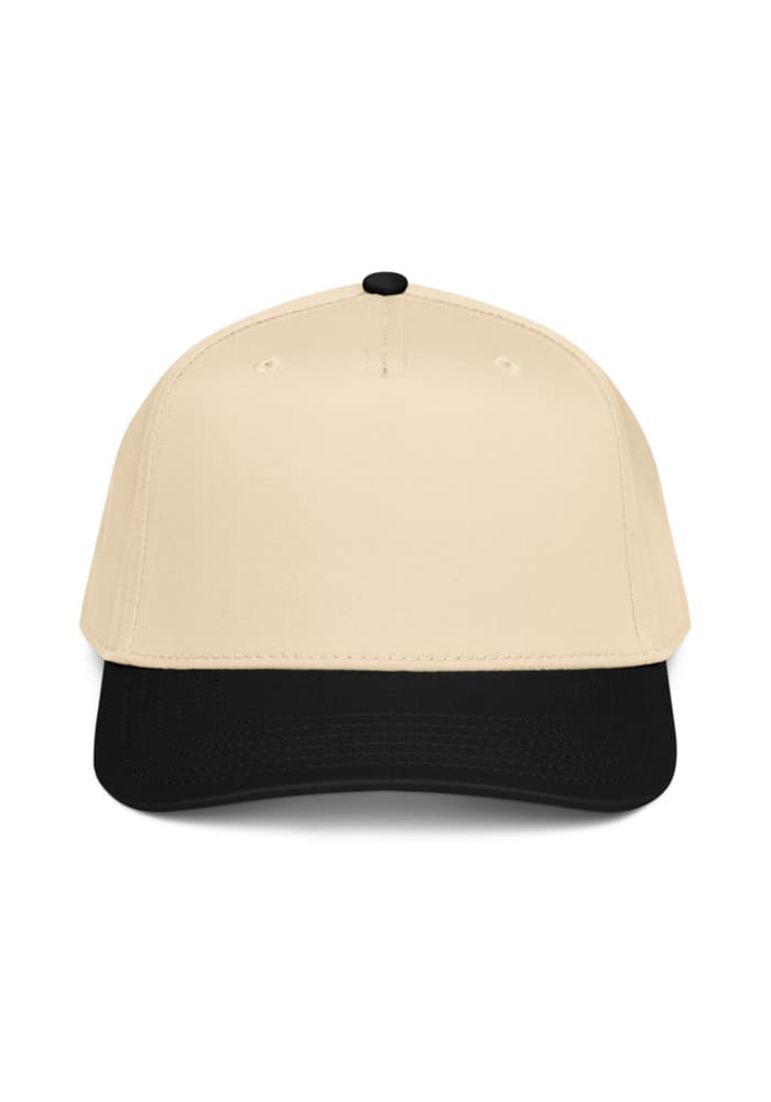 5 Panel Mid-Profile Baseball Cap | Otto Cap 31-069 – Black/Natural