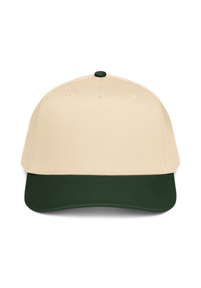 5 Panel Mid-Profile Baseball Cap | Otto Cap 31-069 – Dark Green/Natural