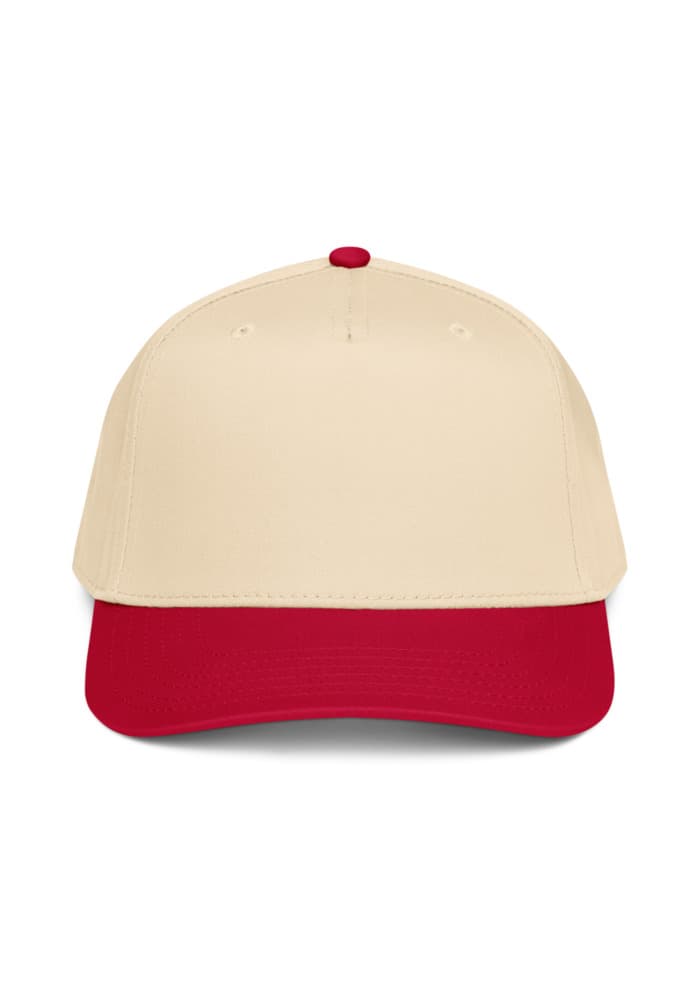 5 Panel Mid-Profile Baseball Cap | Otto Cap 31-069 – Red/Natural