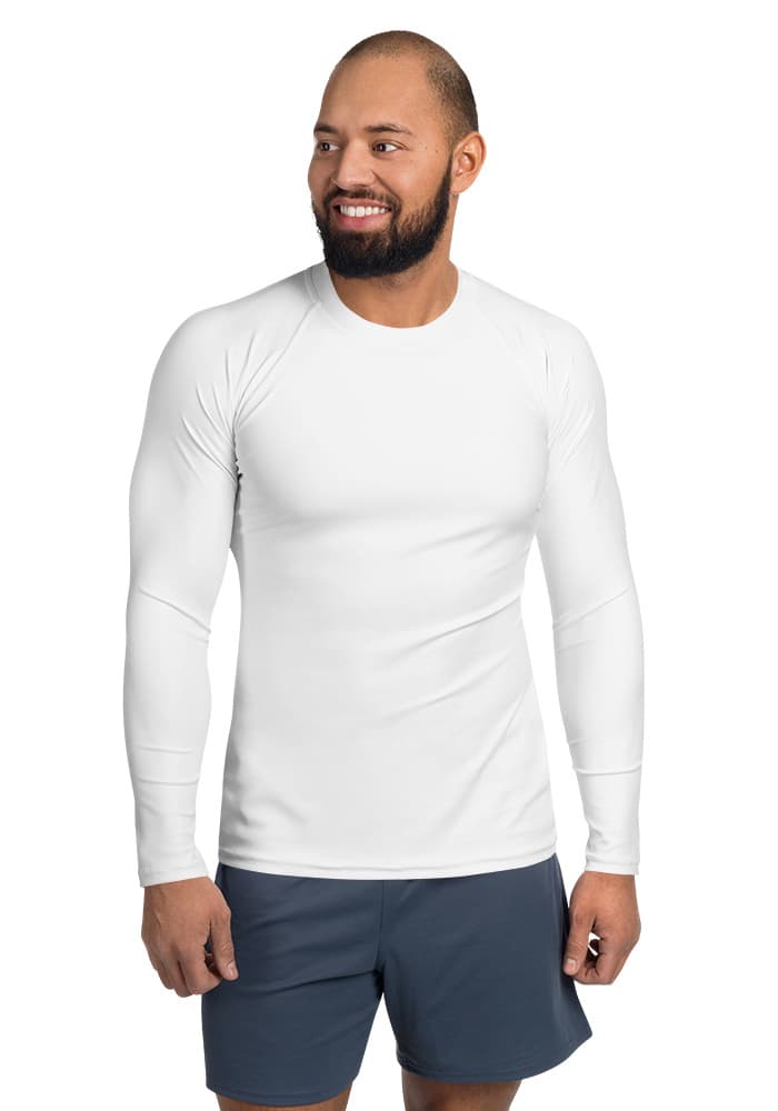 All-Over Print Men's Rash Guard – White